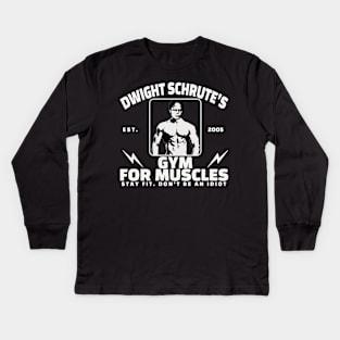 Dwight Schrute's Gym For Muscles Kids Long Sleeve T-Shirt